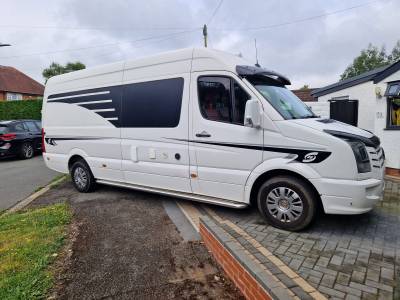 2015 VW CRAFTER LWB RACEVAN  3-BERTH - 3 BELT - HUGE GARAGE - GREAT VALUE